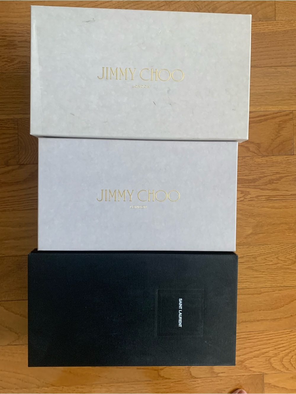 Empty Jimmy choo & Saint Laurent shoe boxes